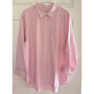 Outerknown Sydney Boyfriend Button Down Shirt XL Pink Organic Cotton Oversized